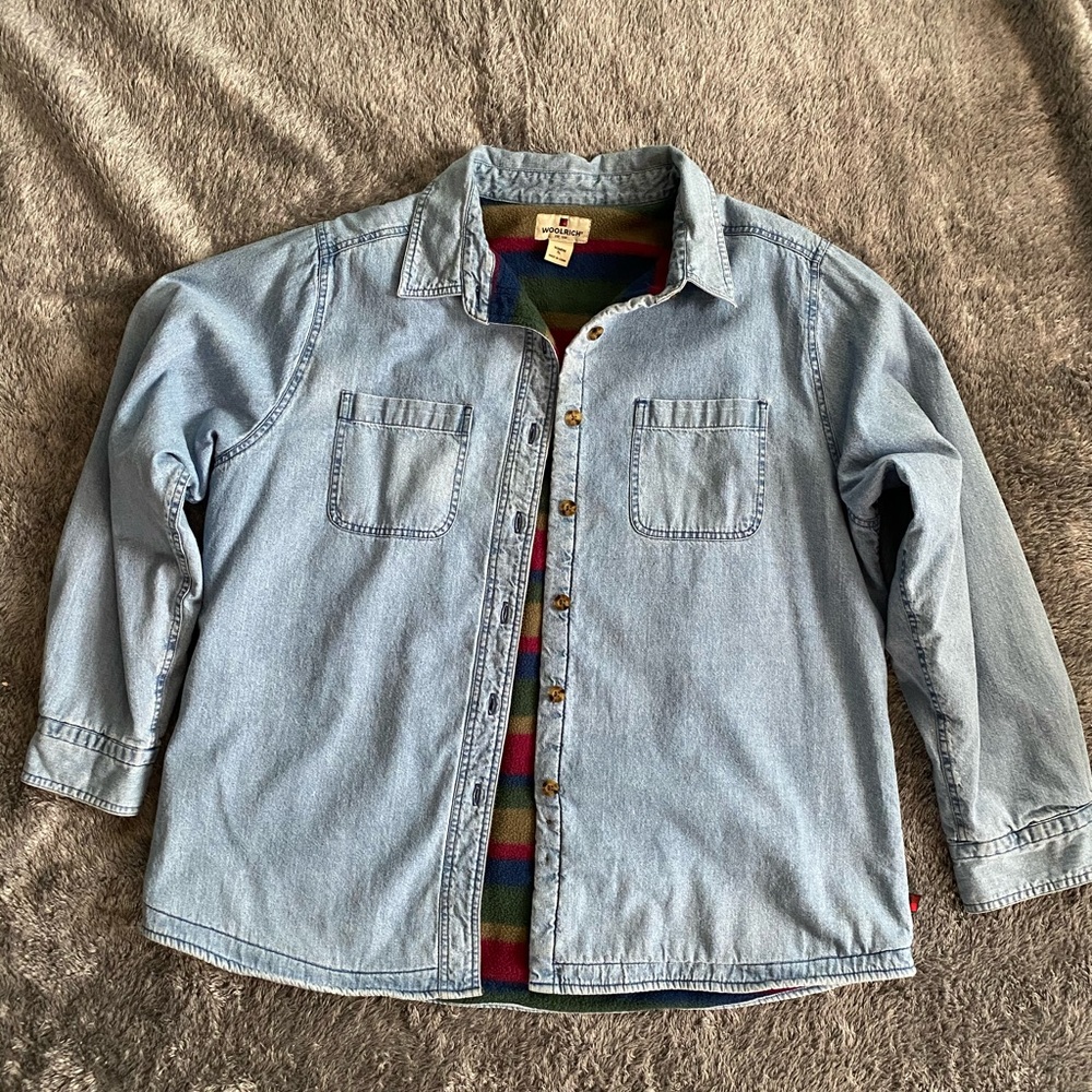Woolrich Fleece-Lined Chambray Shirt Women's XL
